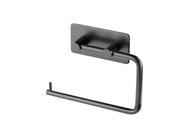 Toalettpappershållare Rostfri Självhäftande Svart REN